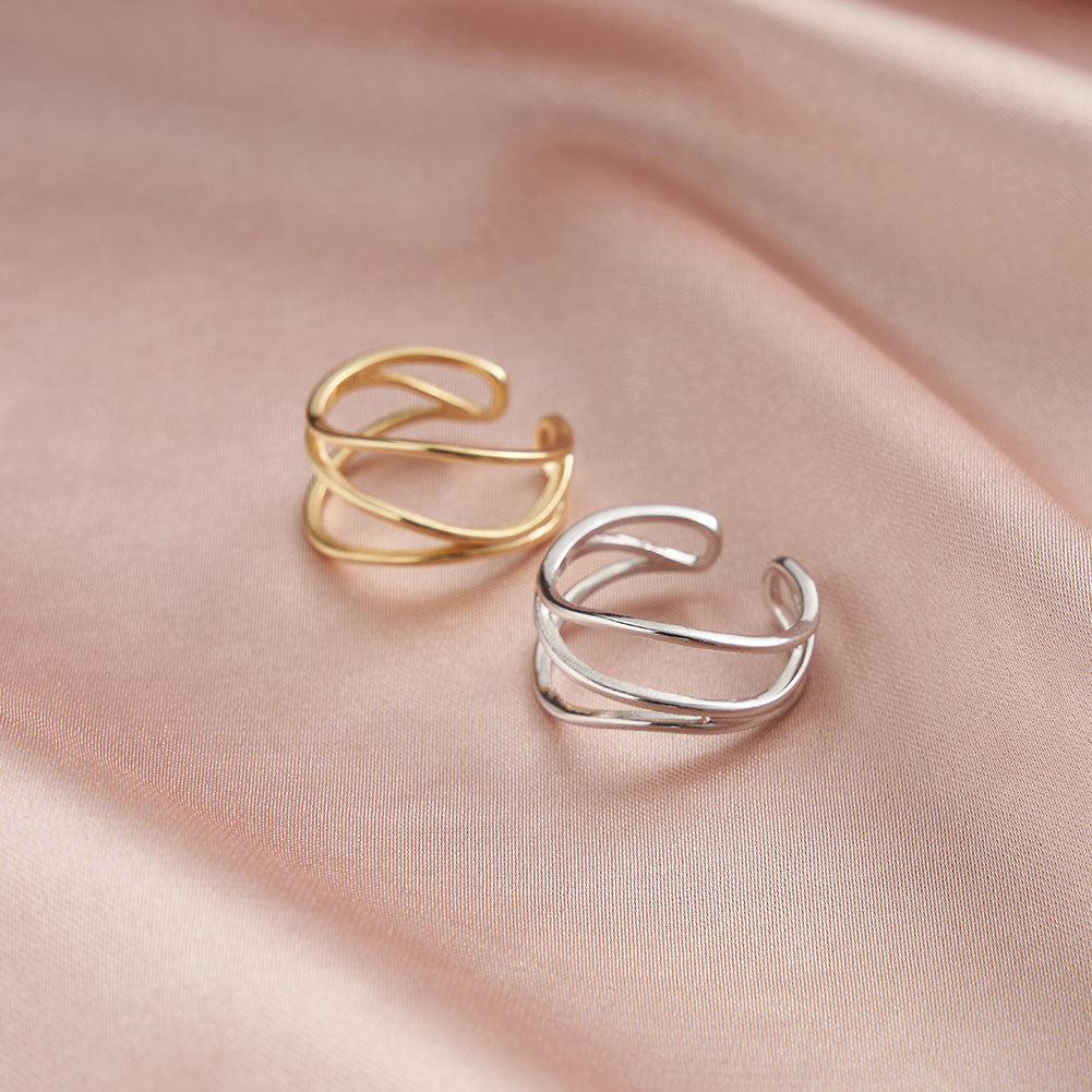 Orbit Lines – Gold Vermeil Sterling Silver Adjustable Ring