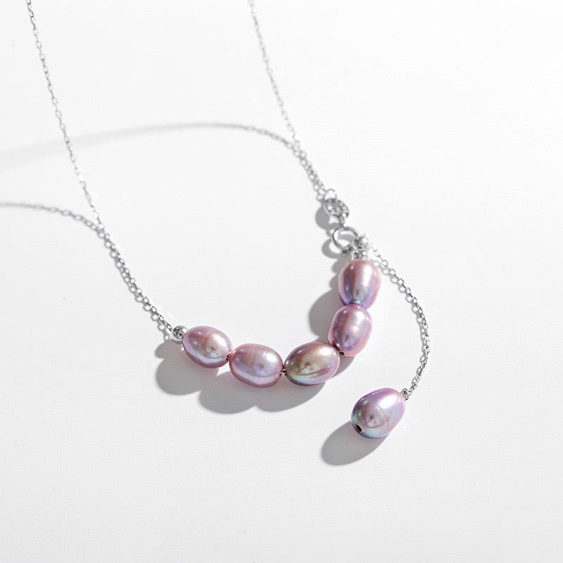 Luminous Grace – Lavender Pearl Pendant Necklace