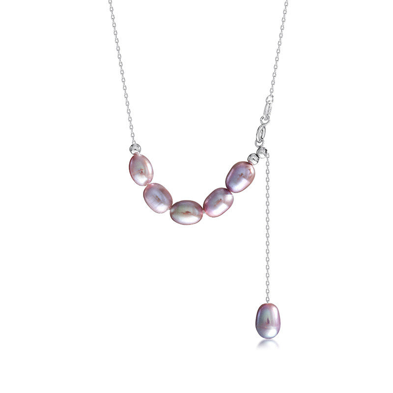 Luminous Grace – Lavender Pearl Pendant Necklace
