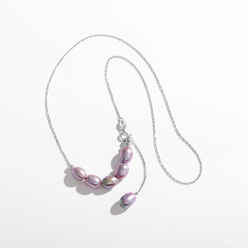 Luminous Grace – Lavender Pearl Pendant Necklace