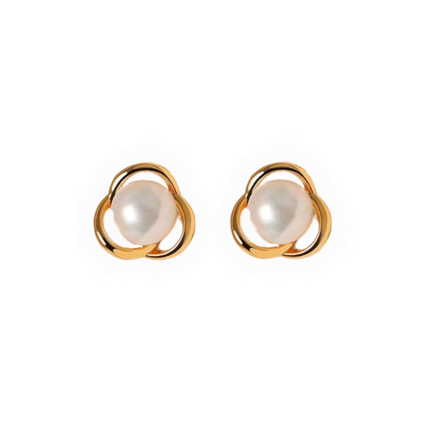 Orbit Bloom – Freshwater Pearl Stud Earrings