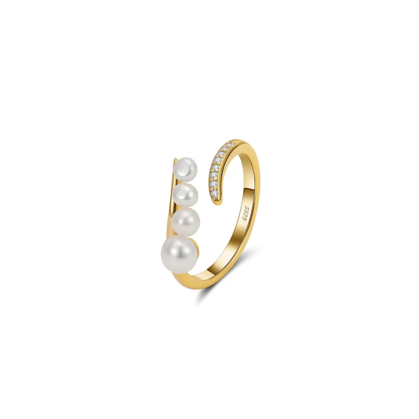 Grace Arc – Pearl Curve Open Ring