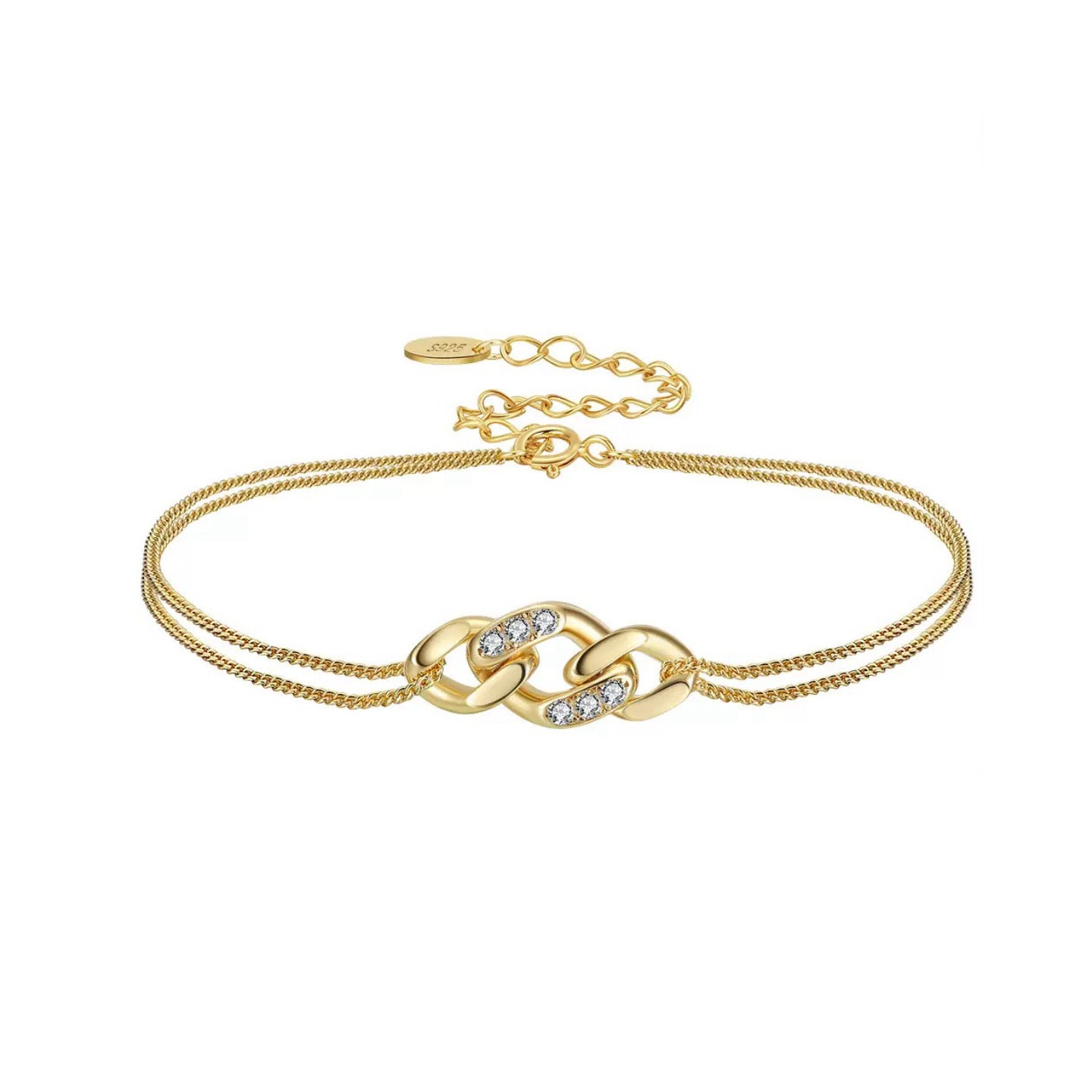 Linked Grace – Vermeil & CZ Bracelet