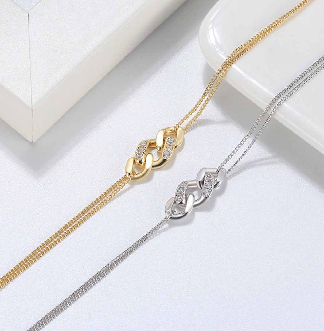 Linked Grace – Vermeil & CZ Bracelet