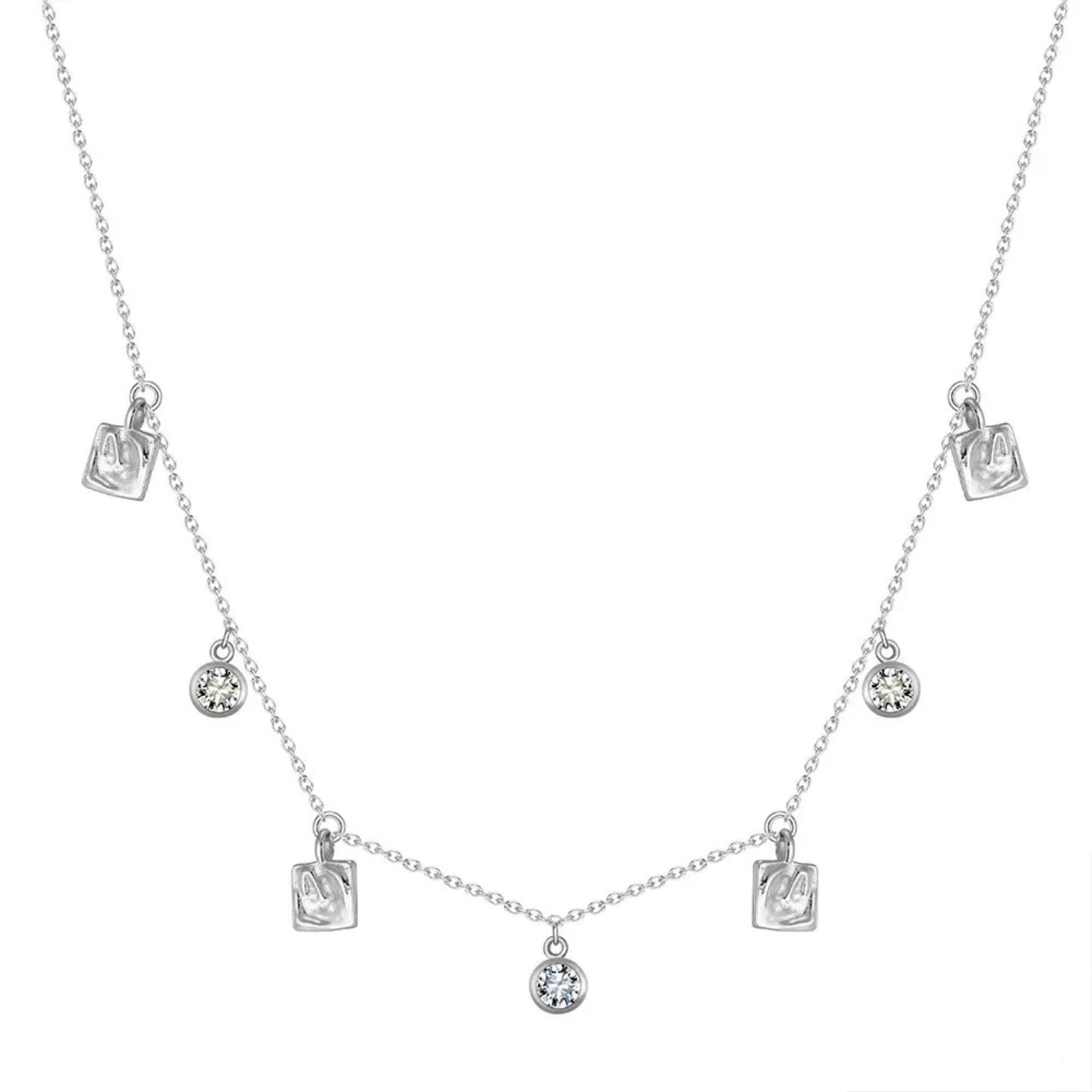 Sparkle Charms – Gold & Silver Cubic Zirconia Necklace