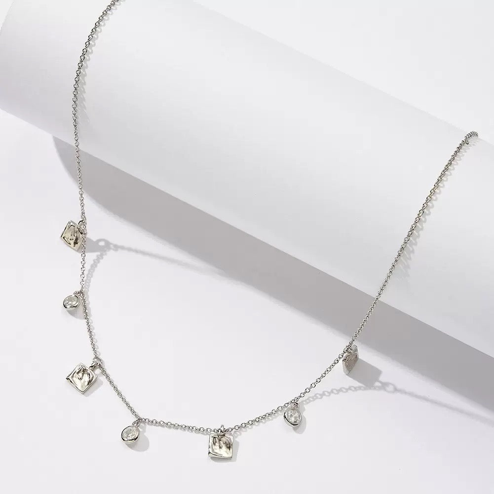 Sparkle Charms – Gold & Silver Cubic Zirconia Necklace
