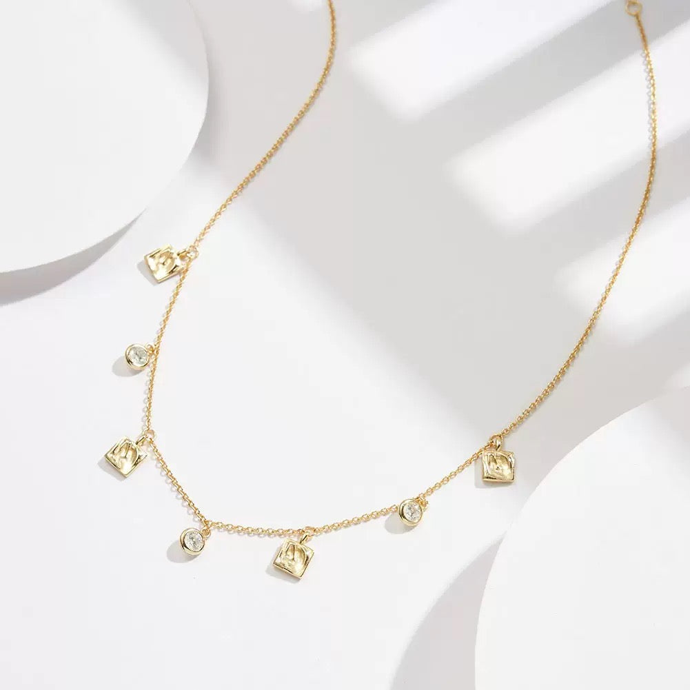 Sparkle Charms – Gold & Silver Cubic Zirconia Necklace