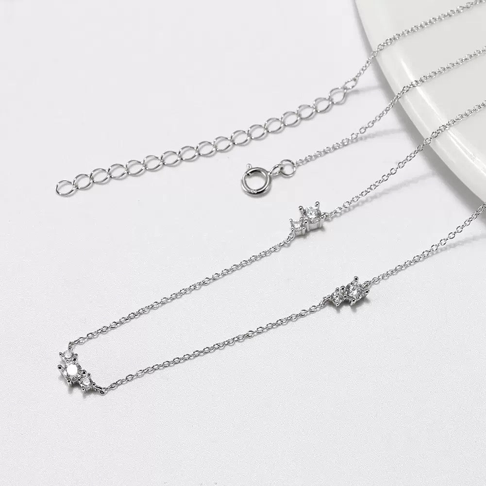 Twinkle Trio – Sterling Silver & Gold Vermeil Cubic Zirconia Necklace