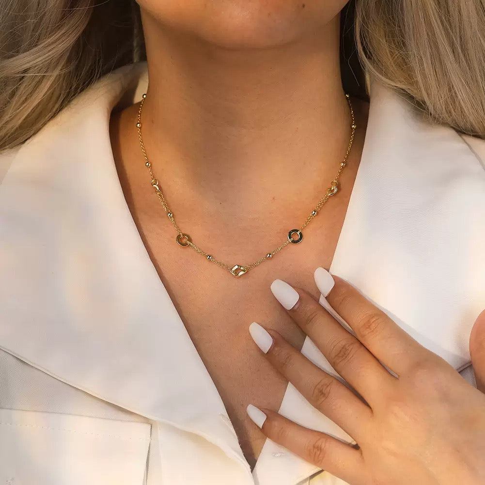 Orbit Beads – Sterling Silver & Gold Vermeil Circle Necklace