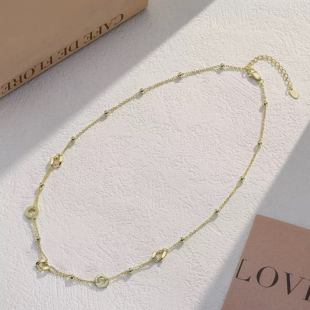 Orbit Beads – Sterling Silver & Gold Vermeil Circle Necklace