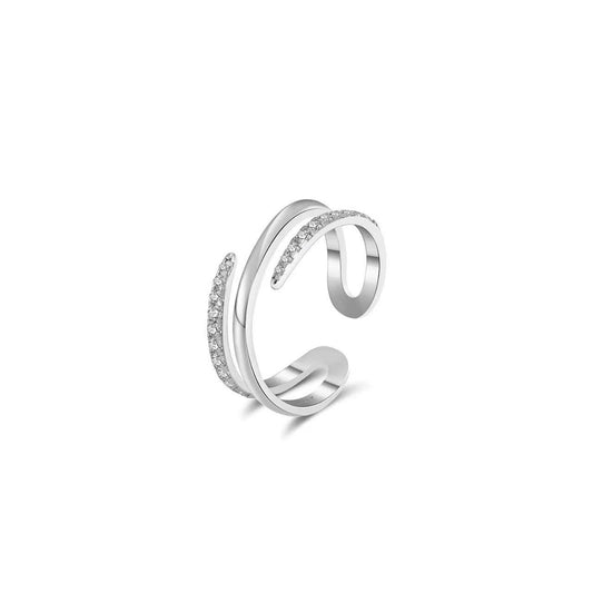 Wave Spark – Vermeil & CZ Adjustable Ring
