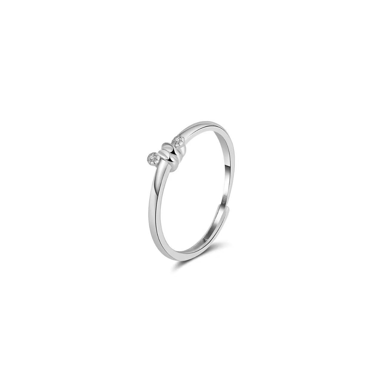 Tiny Knot – Vermeil & CZ Adjustable Ring