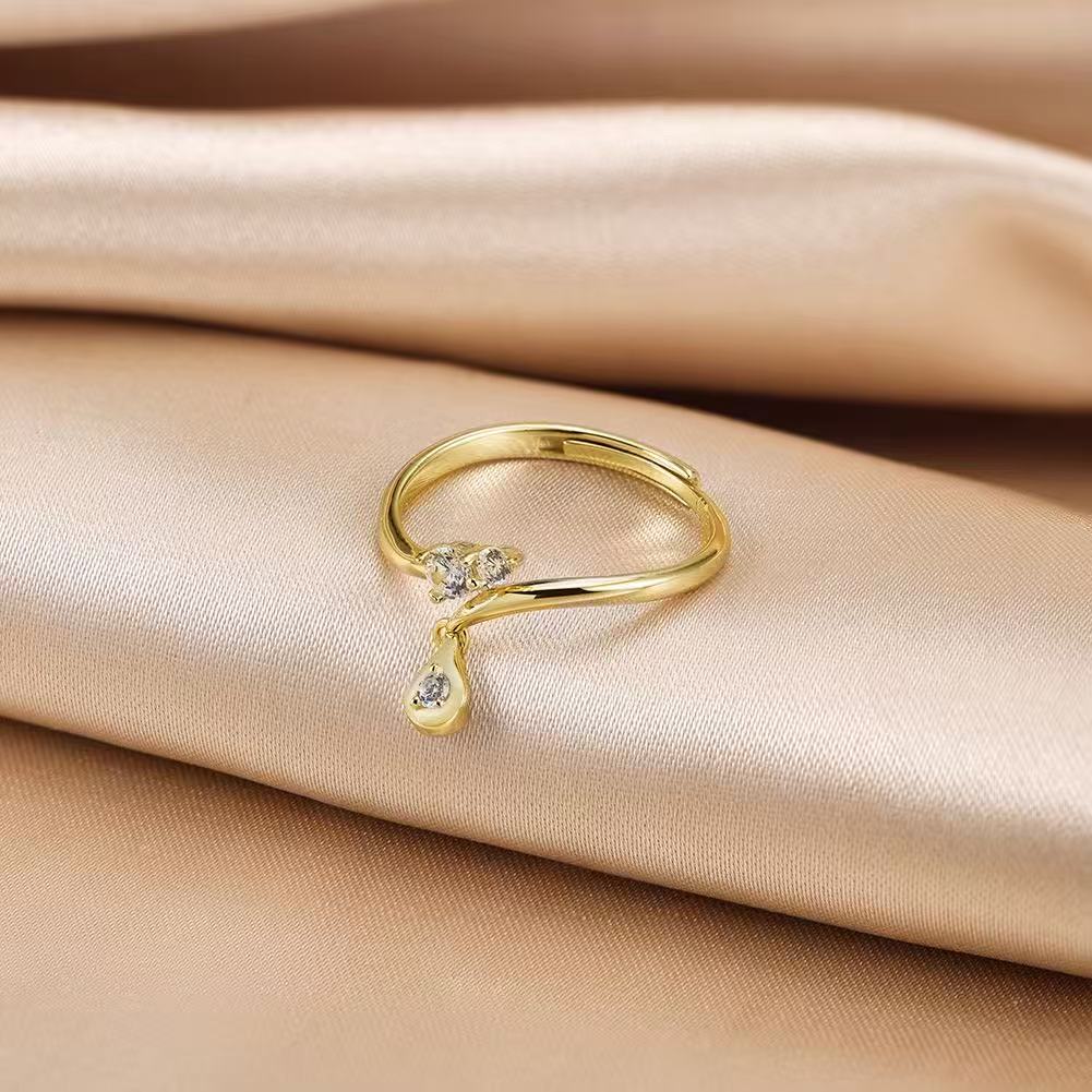 Geo Spark – Vermeil & CZ Adjustable Ring