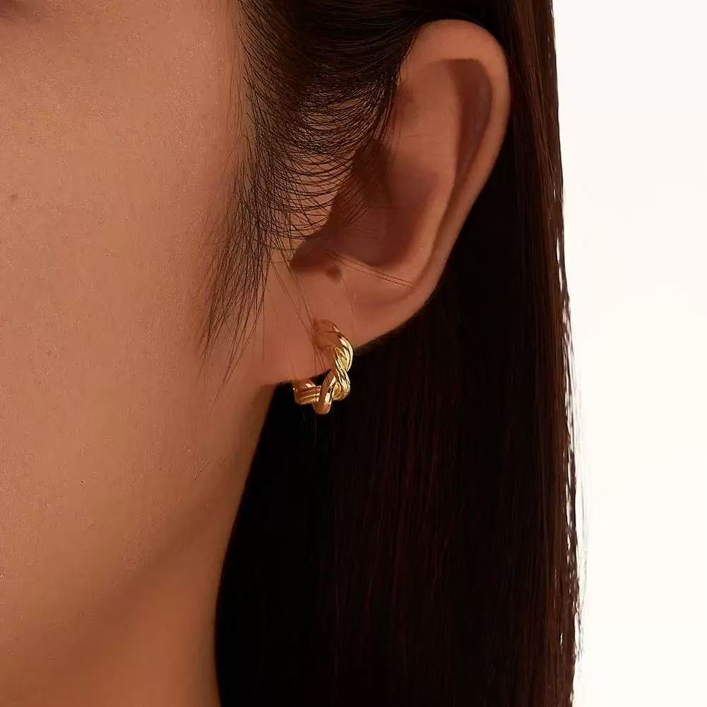 Twist Knot Hoop Earrings – Sterling Silver or Gold Plated