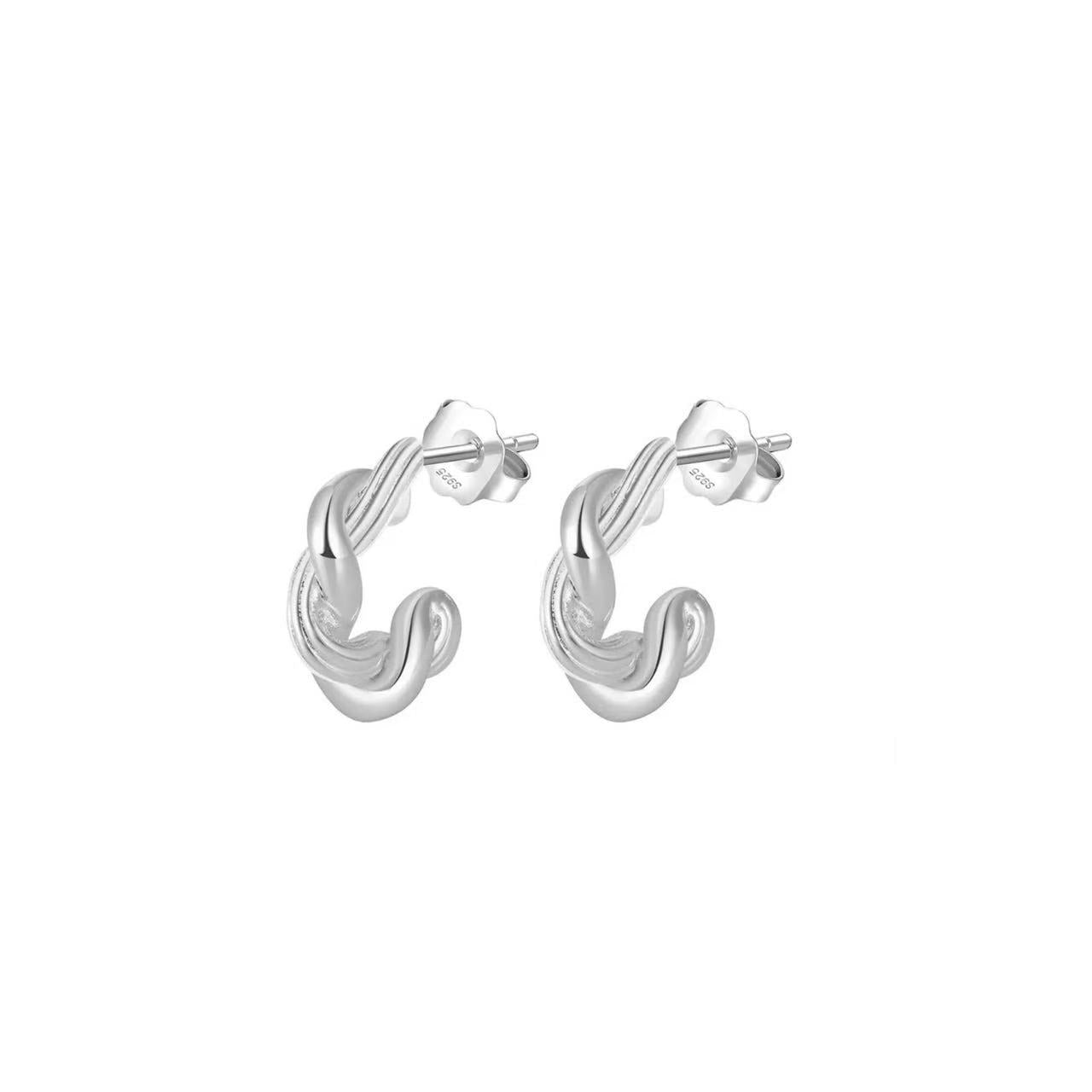 Twist Knot Hoop Earrings – Sterling Silver or Gold Plated