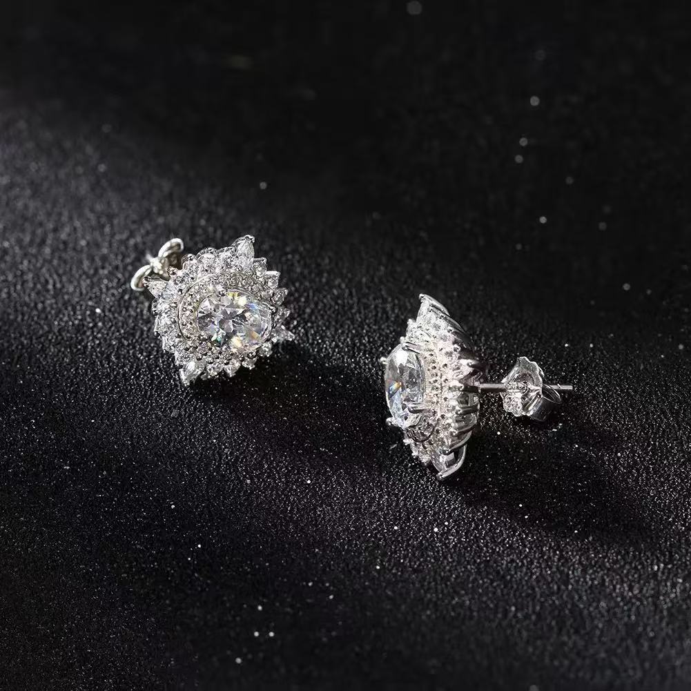 Radiant Vows – Sterling Silver & CZ Bridal Stud Earrings