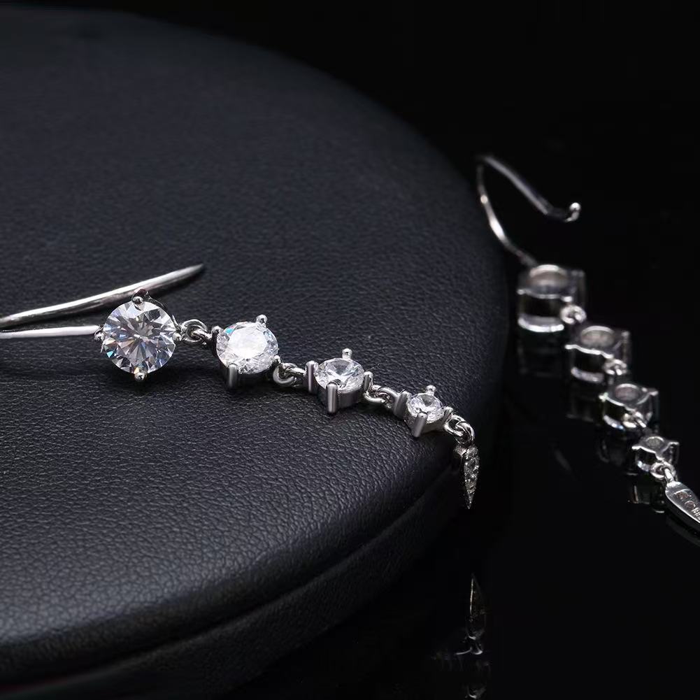 Eternal Sparkle – AAA CZ & Sterling Silver Drop Earrings