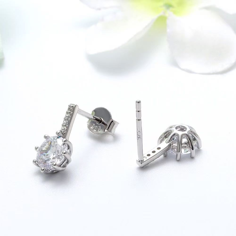 Eternal Spark – Sterling Silver & CZ Bridal Stud Earrings
