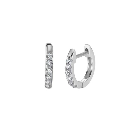 Elegant Glow – Gold Vermeil & Zircon Pavé Hoop Earrings