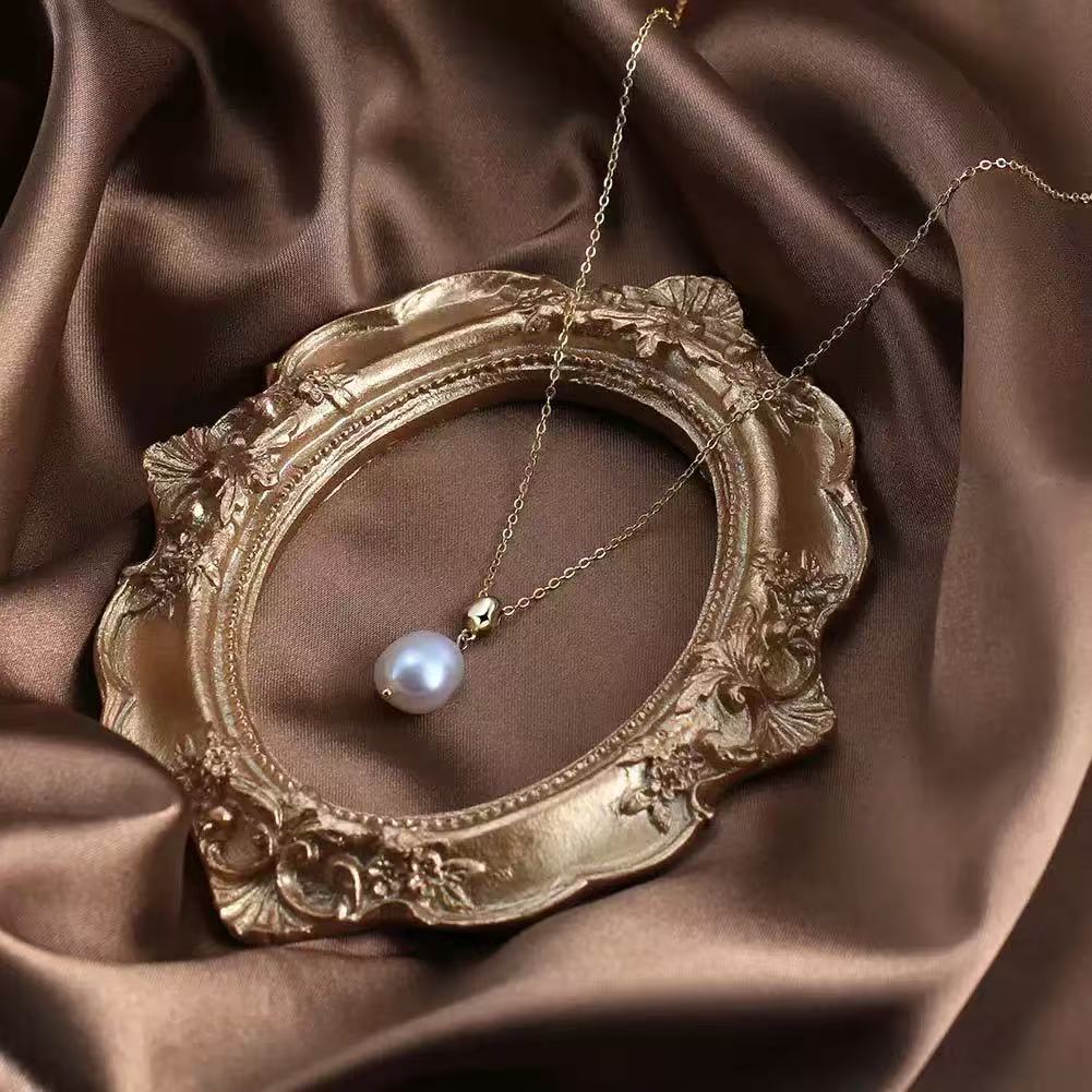 Classic Freshwater Pearl Pendant Necklace – Sterling Silver or Gold Vermeil