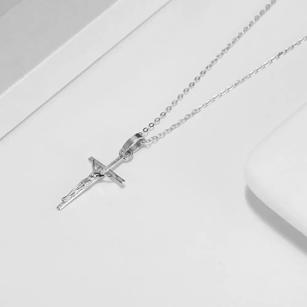 Crucifix Pendant Necklace – Sterling Silver or Gold Plated