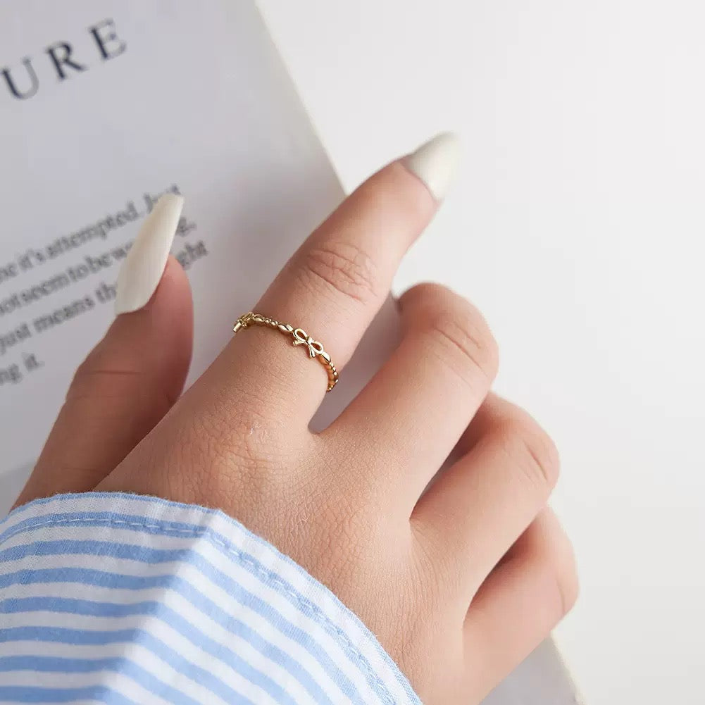 Petite Ribbon Twist Adjustable Ring