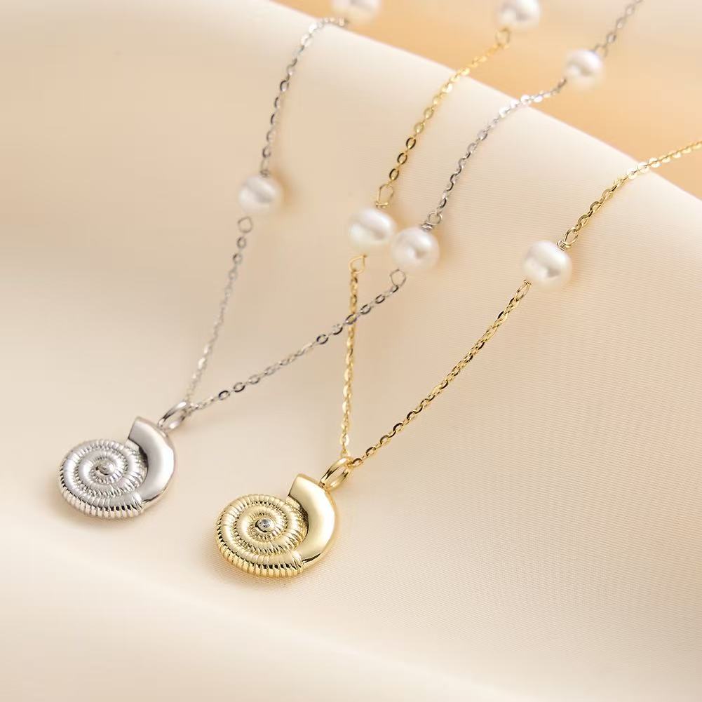 Ocean Coil Shell Sun Layered Necklace product photo by Starlight