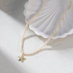 Coastal Pearl Starfish Necklace Pendant Necklaces