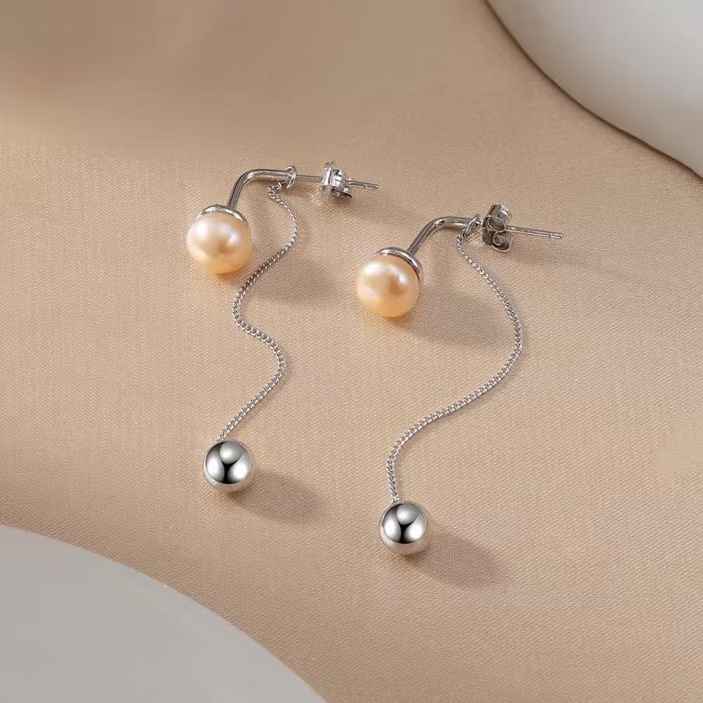 Pearl Threader Drop Earrings