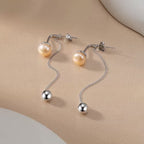 Pearl Threader Drop Earrings Threader Earrings