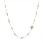 Pearl Starfish Station Necklace Pendant Necklaces