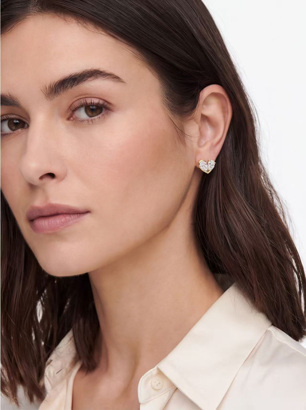 Twin Heart Moissanite Stud Earrings