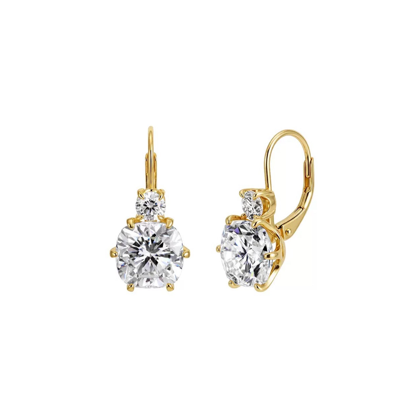 Solitaire Moissanite Drop Earrings