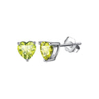 Heart Birthstone Stud Earrings