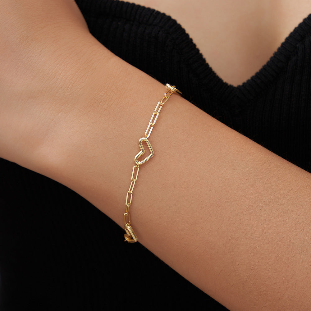 Hearts in Line – Vermeil Bracelet