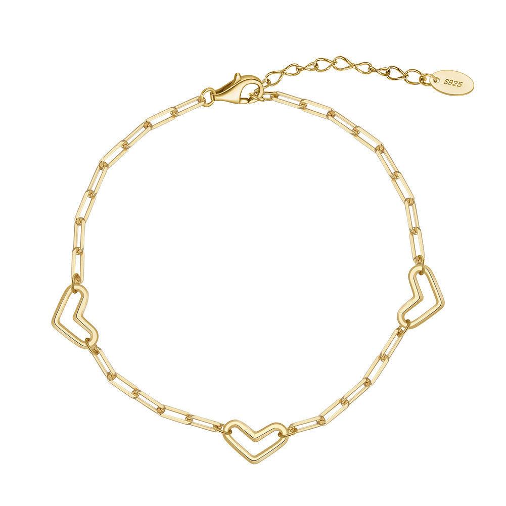 Hearts in Line – Vermeil Bracelet