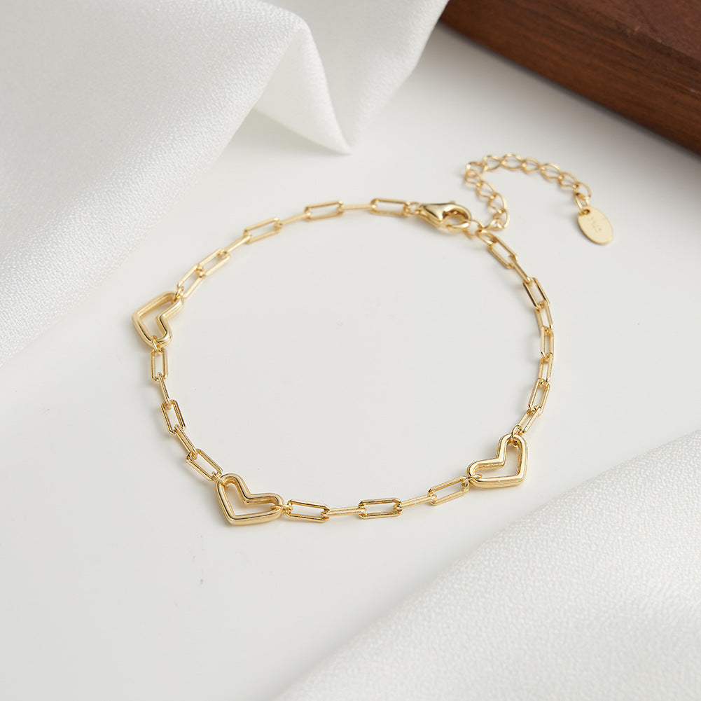 Hearts in Line – Vermeil Bracelet