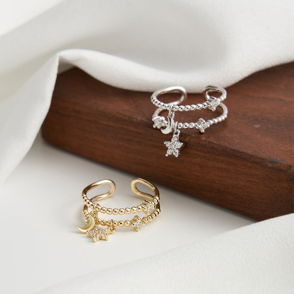 Celestial Charm – Vermeil & CZ Adjustable Ring