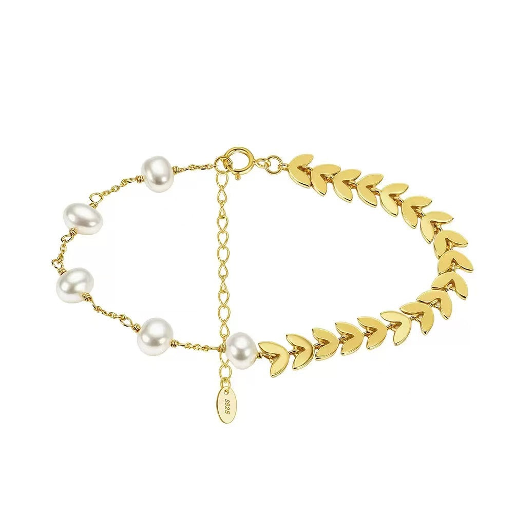 Laurel Grace Floral Pearl Layered Bracelet product photo by Starlight