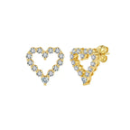 Open Heart Moissanite Stud Earrings