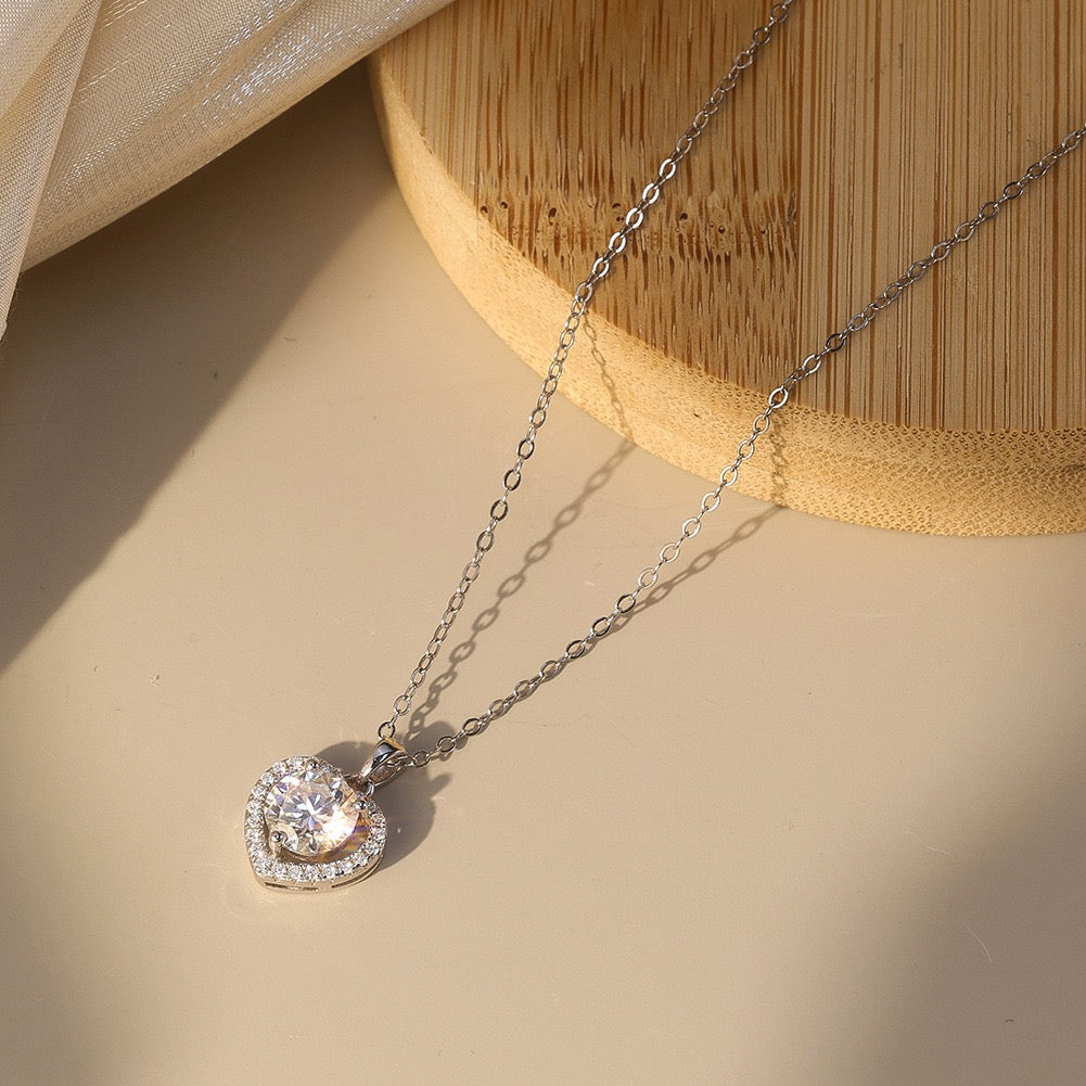 Heart Halo Pendant Necklace