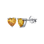 Heart Birthstone Stud Earrings