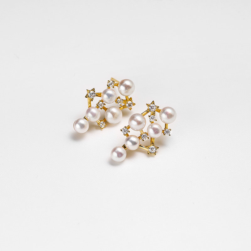 BABYSBREATH STUD EARRINGS PEARL