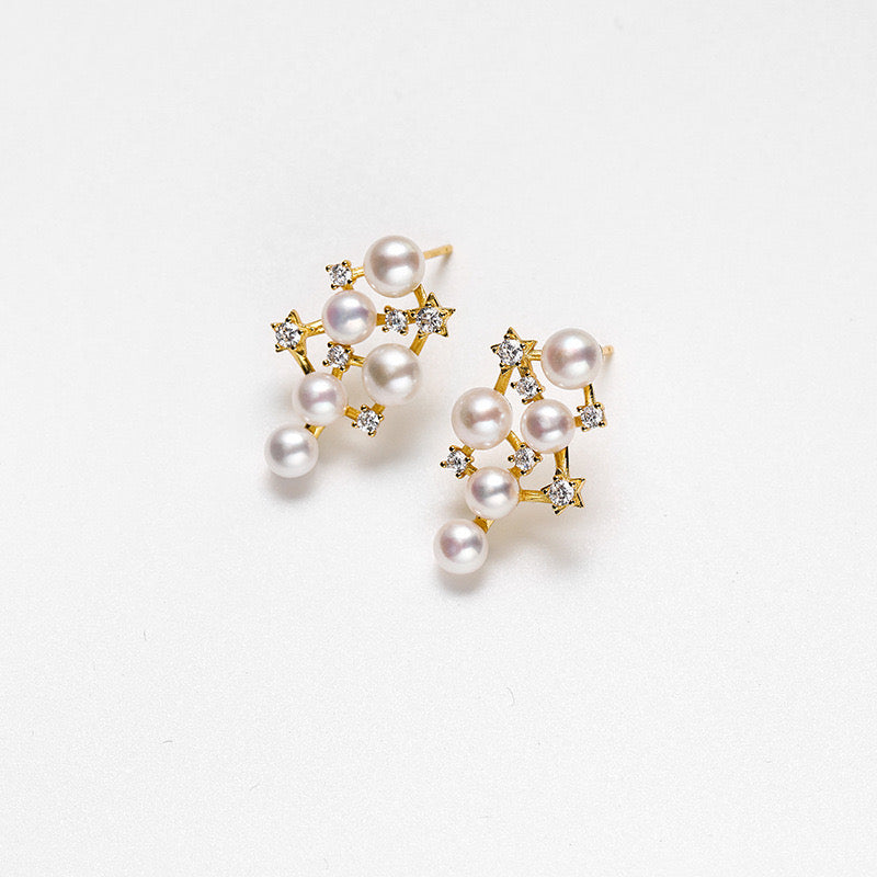 BABYSBREATH STUD EARRINGS PEARL