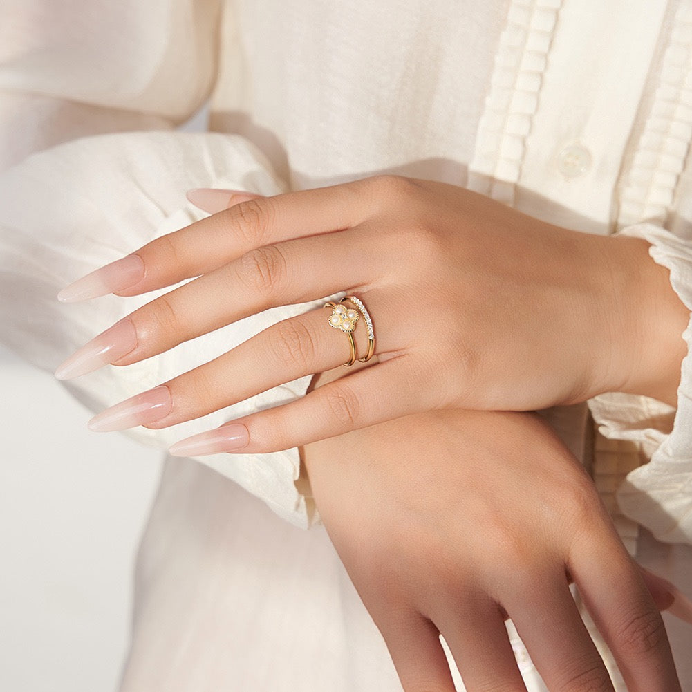 Pearl Bloom – Freshwater Pearl & CZ Sterling Silver Ring