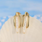 Pearl Bar Link Drop Earrings, Dainty Pearl Drop Earrings, Wedding Guest Jewelry, Minimalist Jewelry