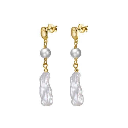 Ocean Drip Pearl Drop Stud Earrings product photo by Starlight