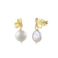 Bloom Drop – Freshwater Coin Pearl & Vermeil Floral Earrings