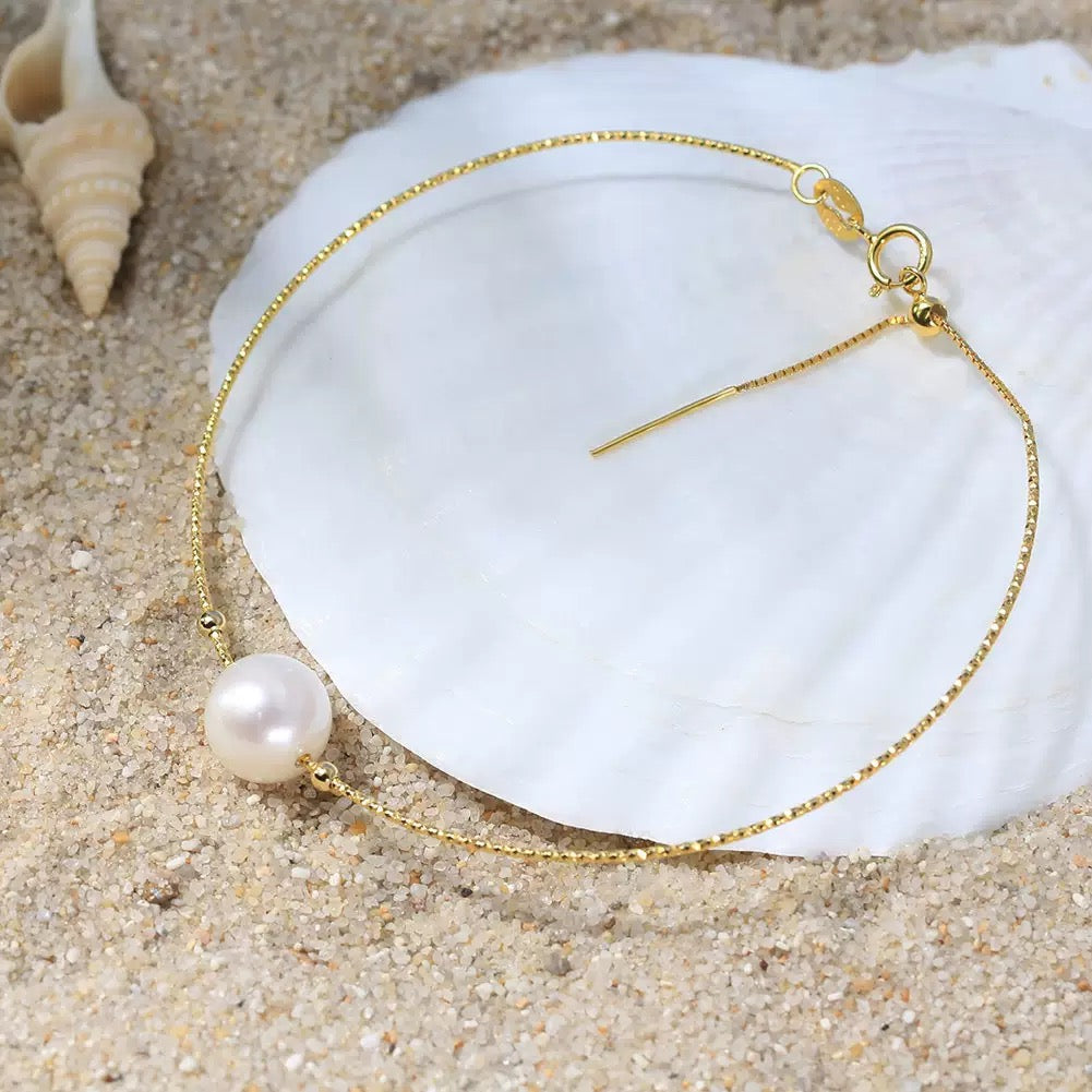 Solara Pearl – Minimalist Freshwater Pearl Vermeil Bracelet