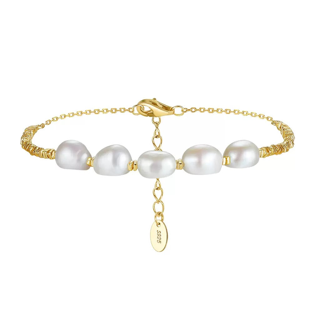 Golden Thread – Freshwater Pearl Vermeil Bracelet